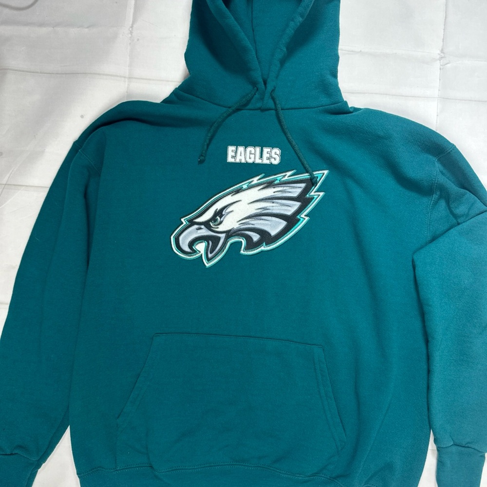 PHILADELPHIA EAGLES Vintage HOODIE SIZE M Big Logo 2006 Green Official